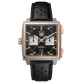 TGHR Monaco Chronograph Watch with Sunray Brushed Black Dial