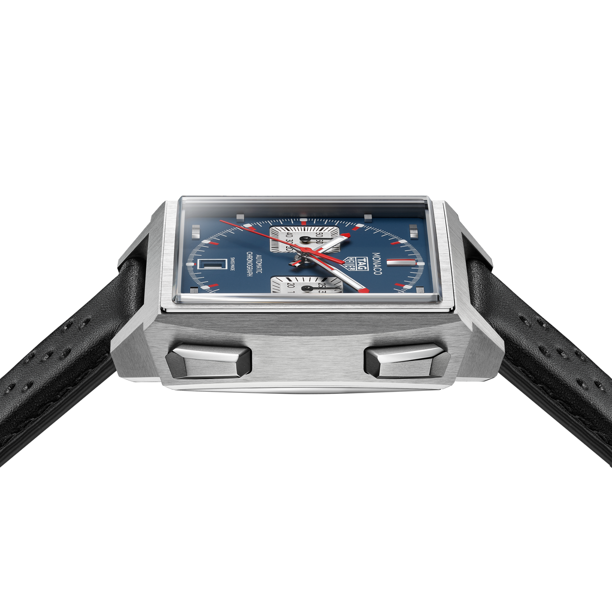 TGHR Monaco Chronograph Watch with Blue Opalin Dial