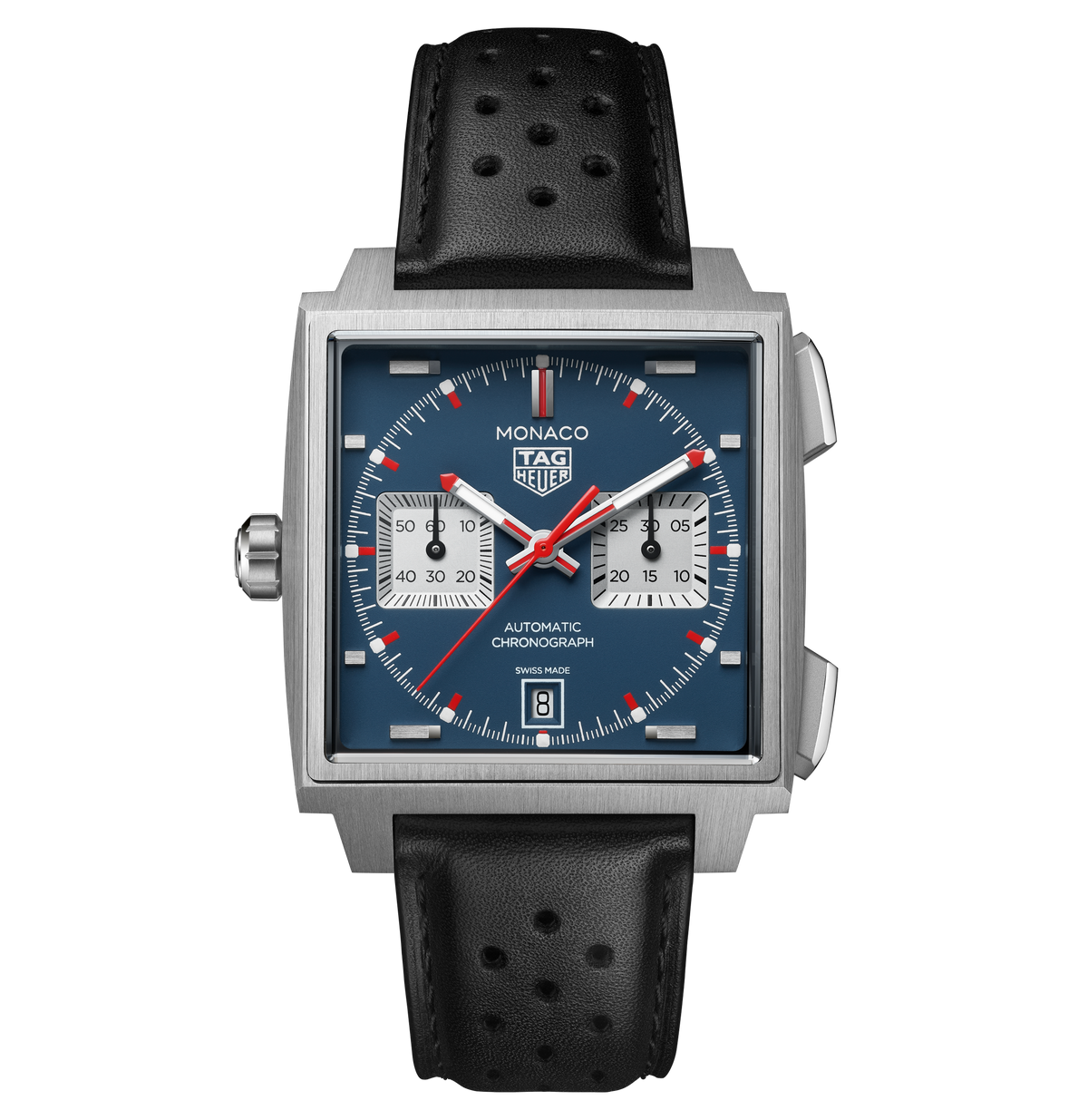 TGHR Monaco Chronograph Watch with Blue Opalin Dial