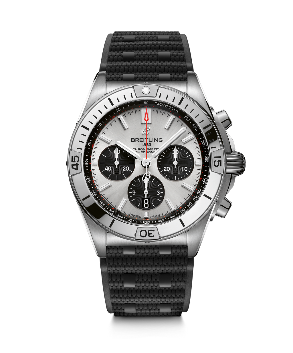 BRT Chronomat B01 Chronograph 42 Watch with Silver Dial