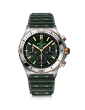 BRT Chronomat B01 Chronograph 42 Watch with Green Dial and Rubber Strap