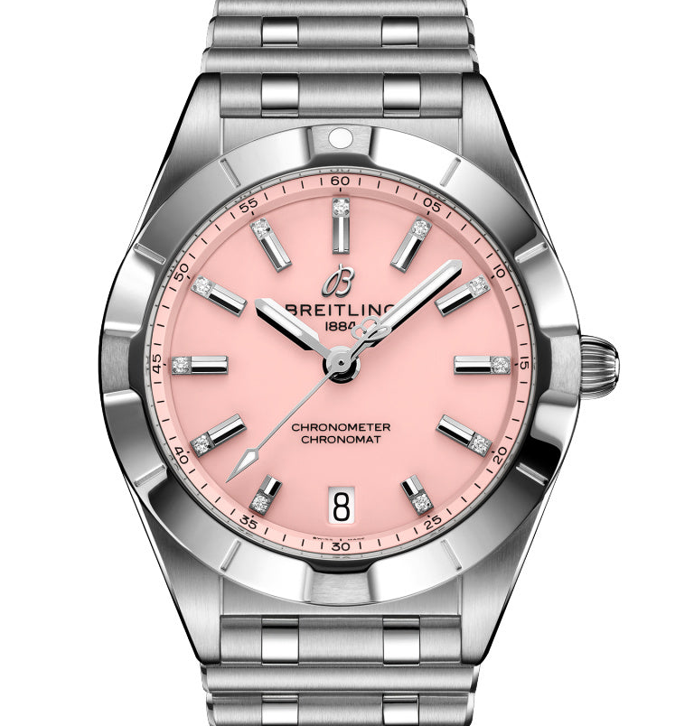 BRT Chronomat 32 Watch with Pink Dial