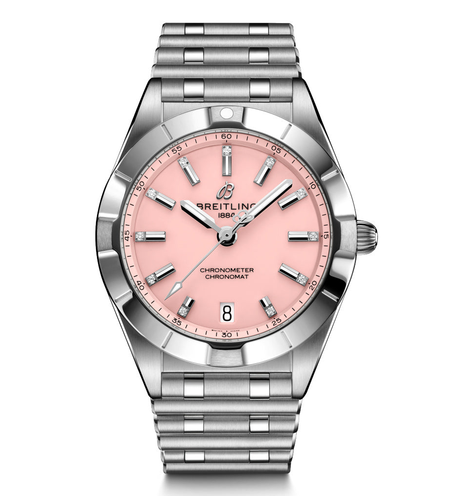 BRT Chronomat 32 Watch with Pink Dial