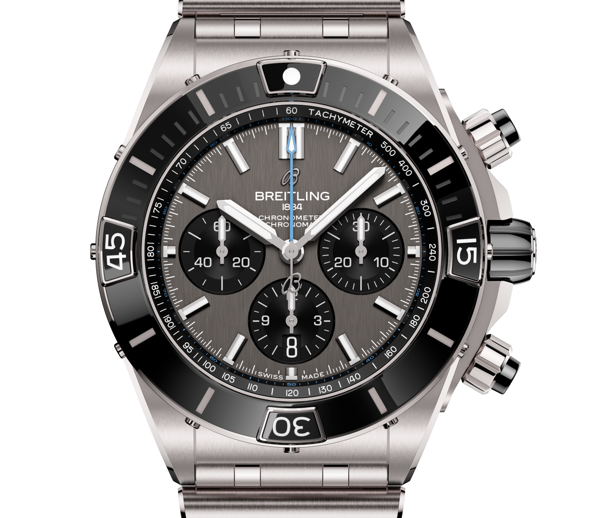 BRT Super Chronomat B01 44 Watch with Titanium Rouleaux Bracelet