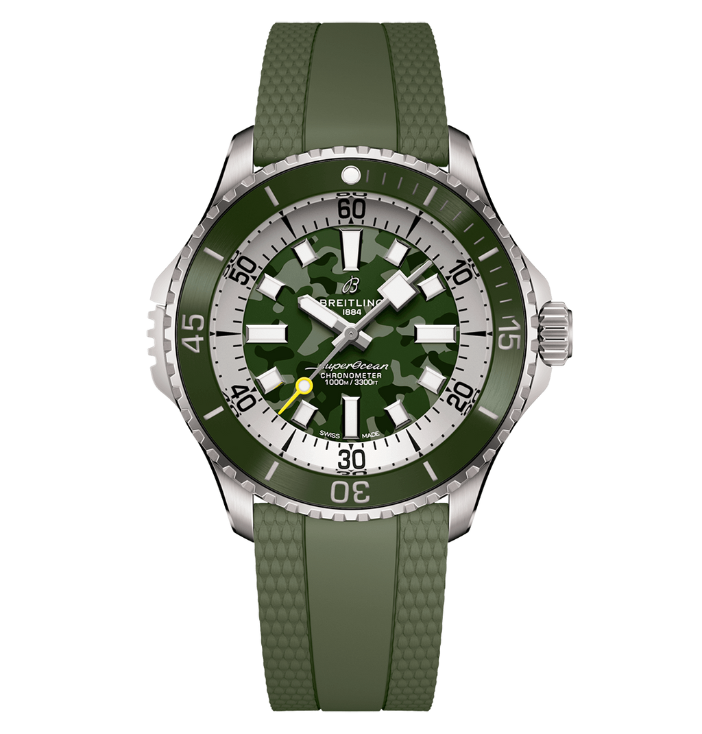 BRT Superocean Automatic 46 Super Diver Watch with Green Camo Dial