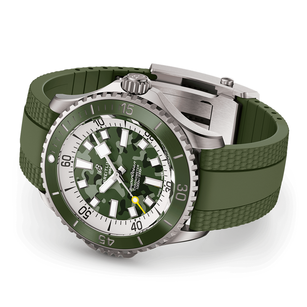 BRT Superocean Automatic 46 Super Diver Watch with Green Camo Dial