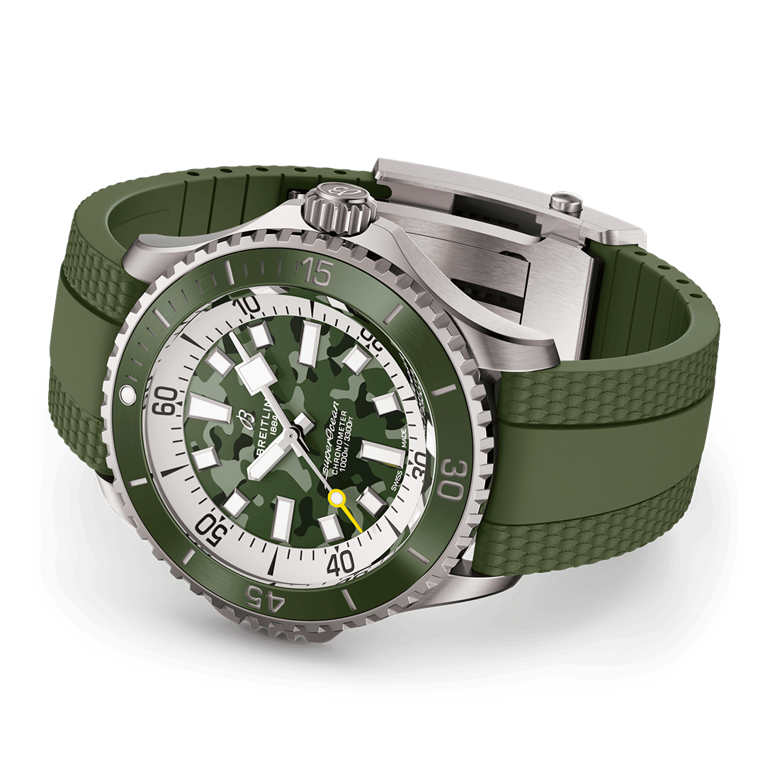 BRT Superocean Automatic 46 Super Diver Watch with Green Camo Dial