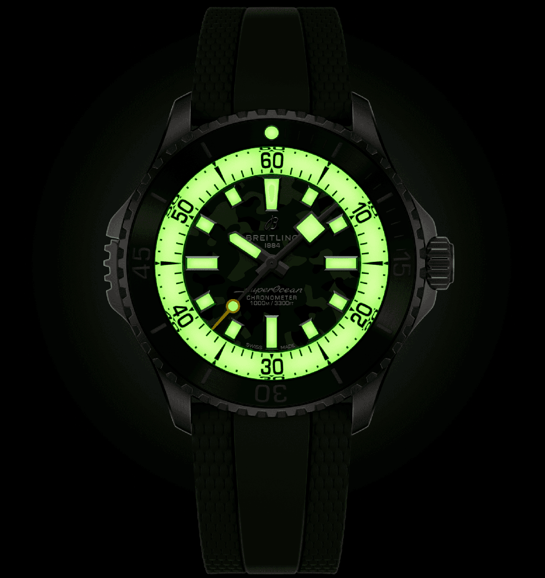 BRT Superocean Automatic 46 Super Diver Watch with Green Camo Dial