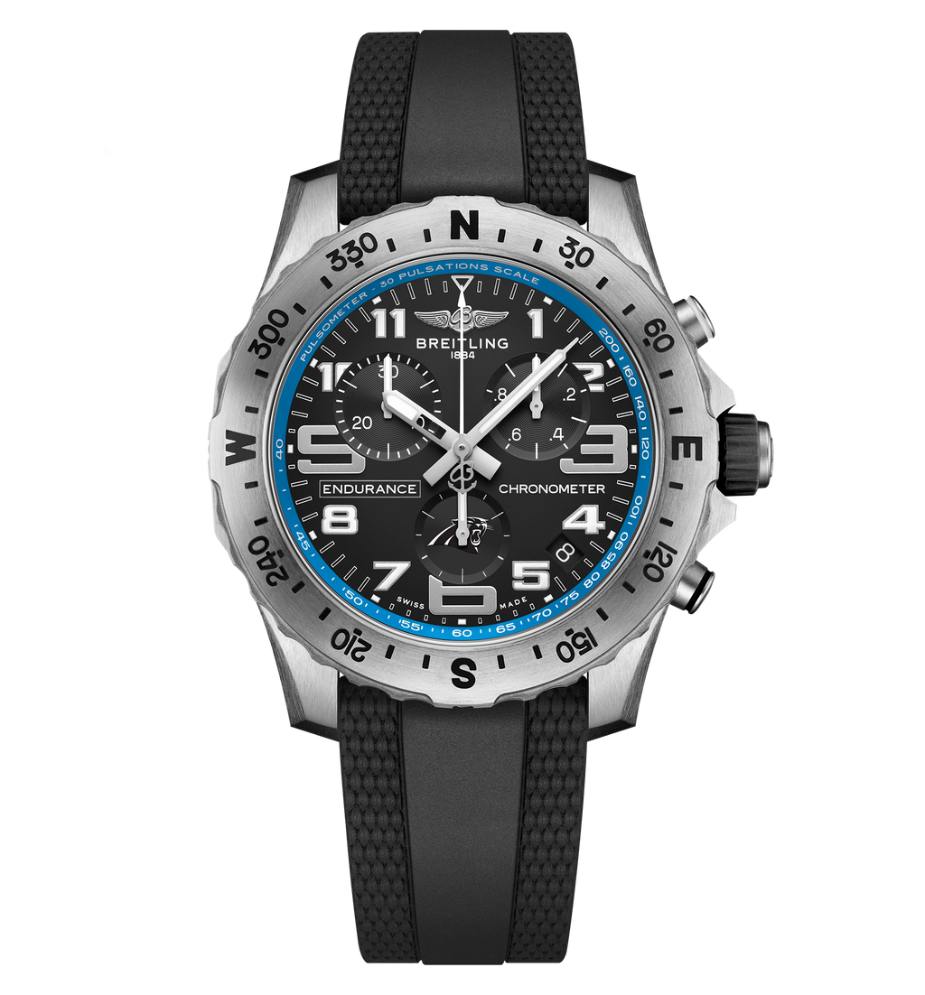 BRT Endurance Pro 44 NFL Carolina Panthers Edition with Rubber Strap
