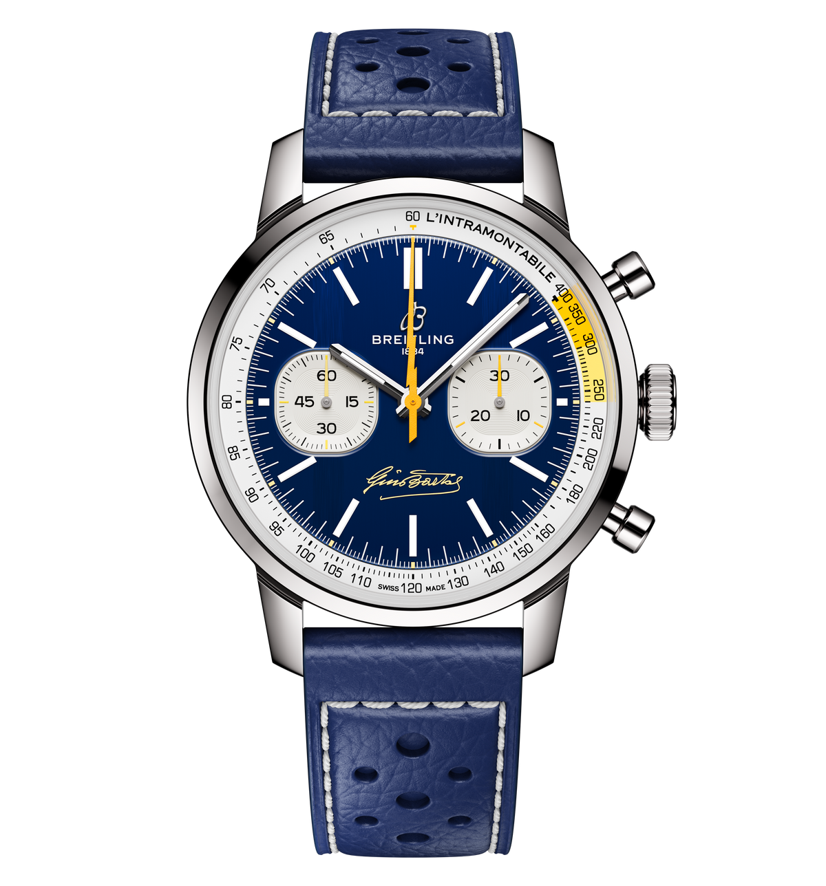 BRT Top Time B01 Gino Bartali 41mm Watch with Blue Leather Strap