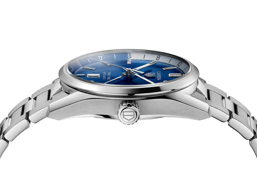 TGHR Carrera Calibre 7 Twin Time Automatic Men's Blue Dial Watch, 41mm