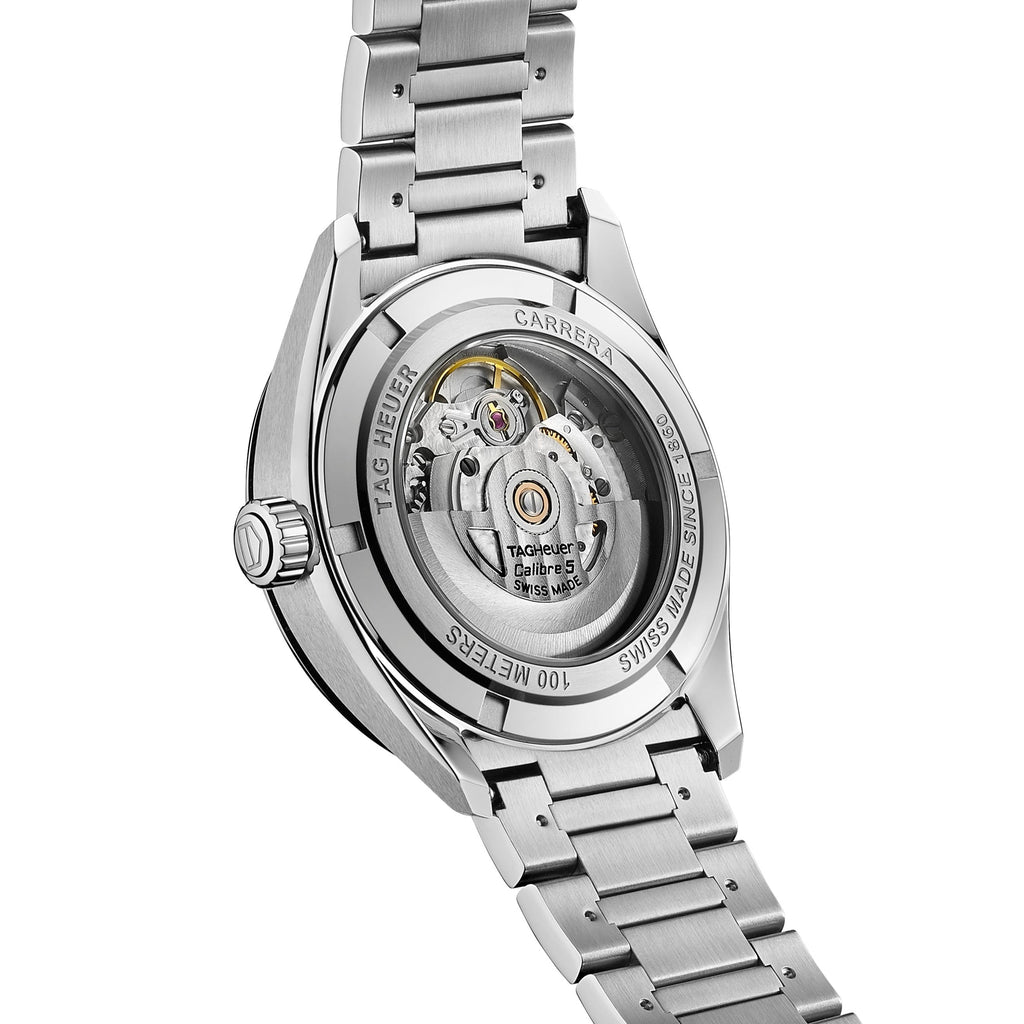 TGHR Carrera Calibre 5 Automatic Men's Silver Dial & Steel Watch, 39mm