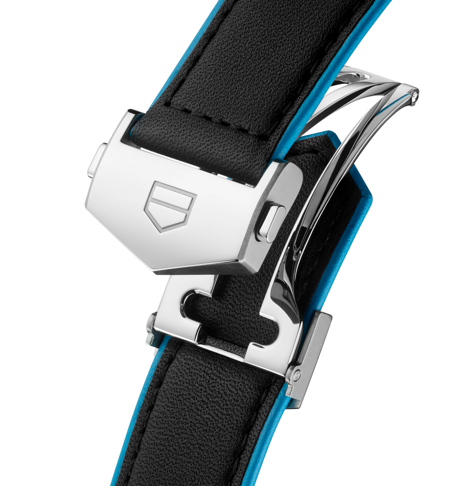 TGHR Carrera Day-Date Watch with Black Leather Strap