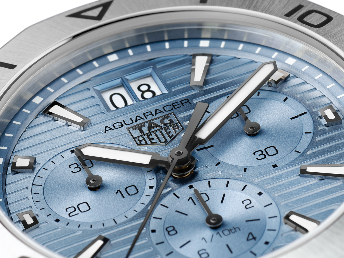 TGHR Aquaracer Professional 200 Date Watch with Light Blue Dial