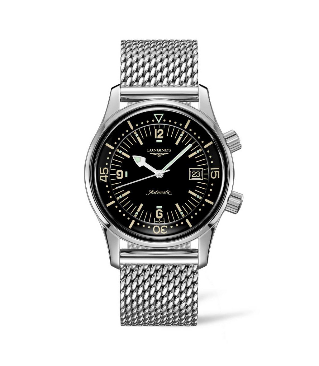 LNGS Heritage Legend Collection Diver 42mm Black Dial Mesh Bracelet Gent's Watch