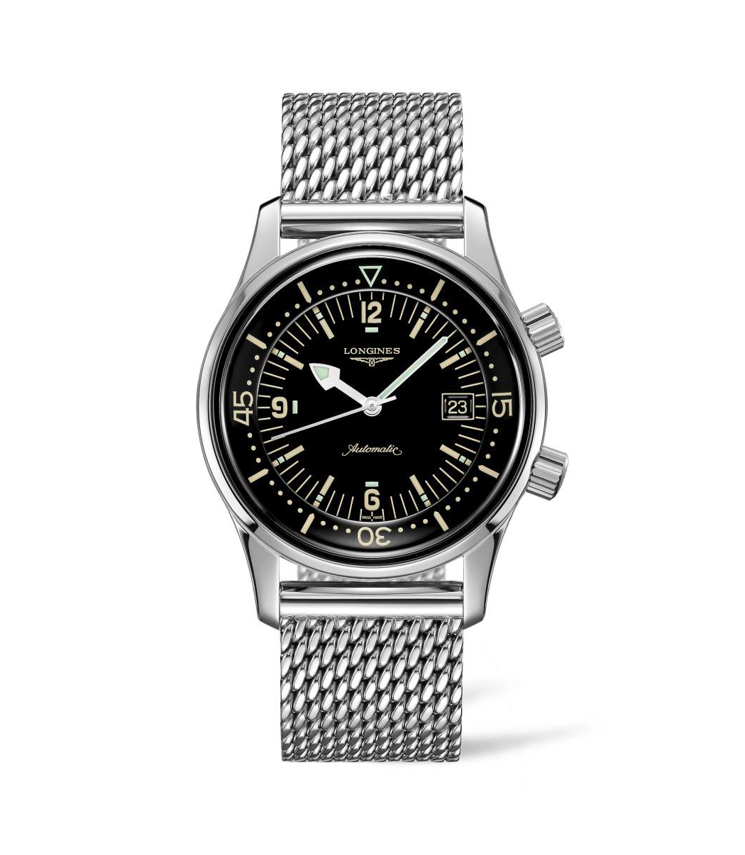 LNGS Heritage Legend Collection Diver 42mm Black Dial Mesh Bracelet Gent's Watch