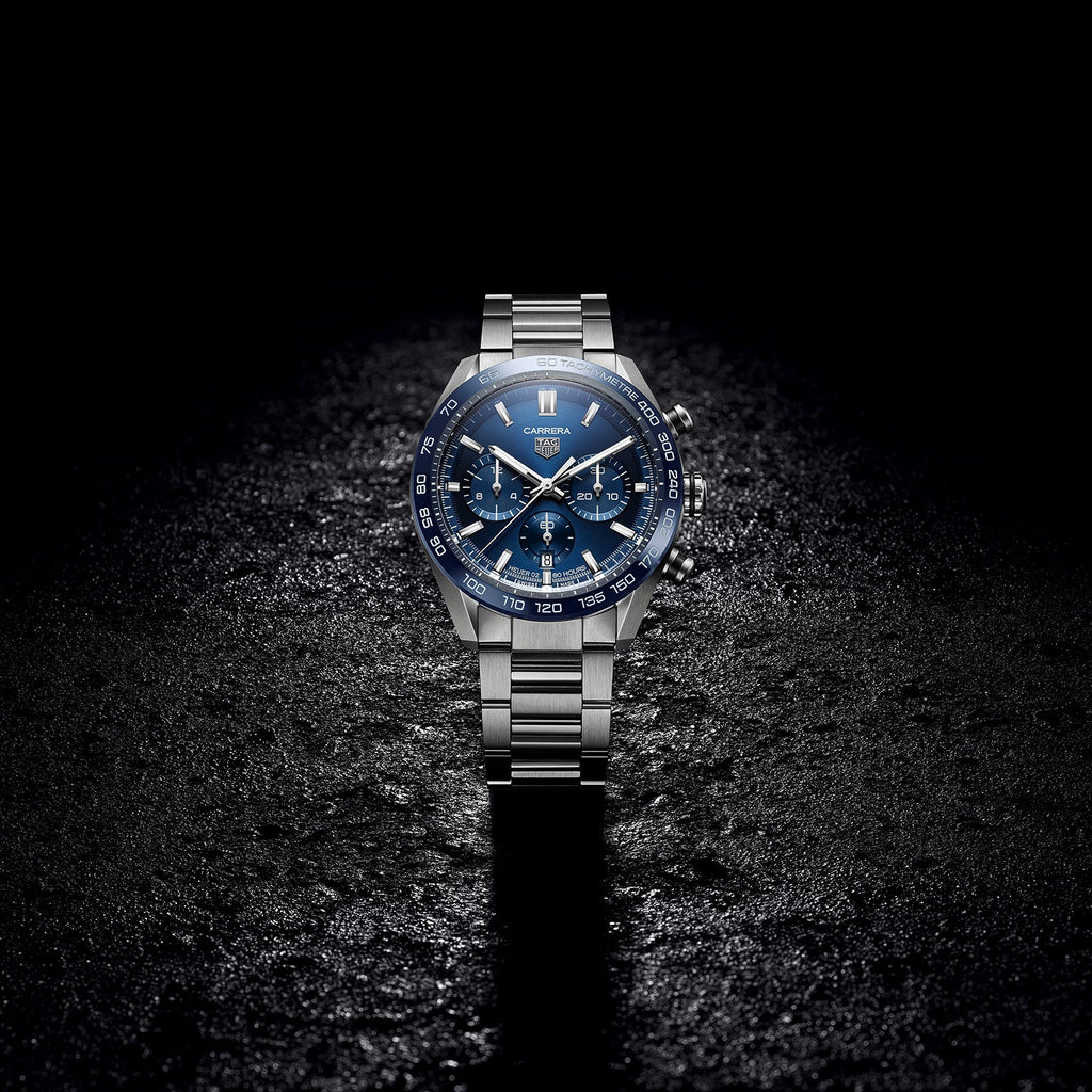 TGHR Carrera Men's Automatic Sports Chronograph 44mm Blue Dial Watch