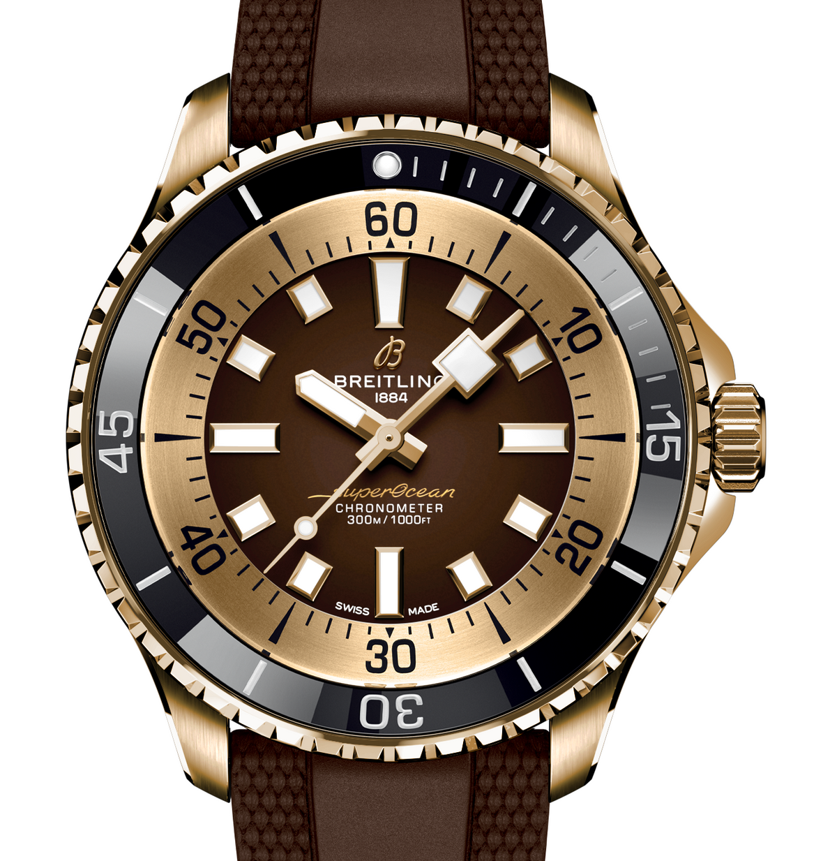 BRT Superocean Bronze On Rubber Watch, 44mm