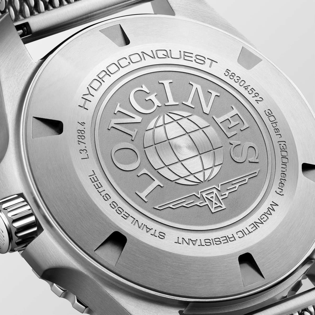 LNGS Hydroconquest 42mm Watch with Black Dial