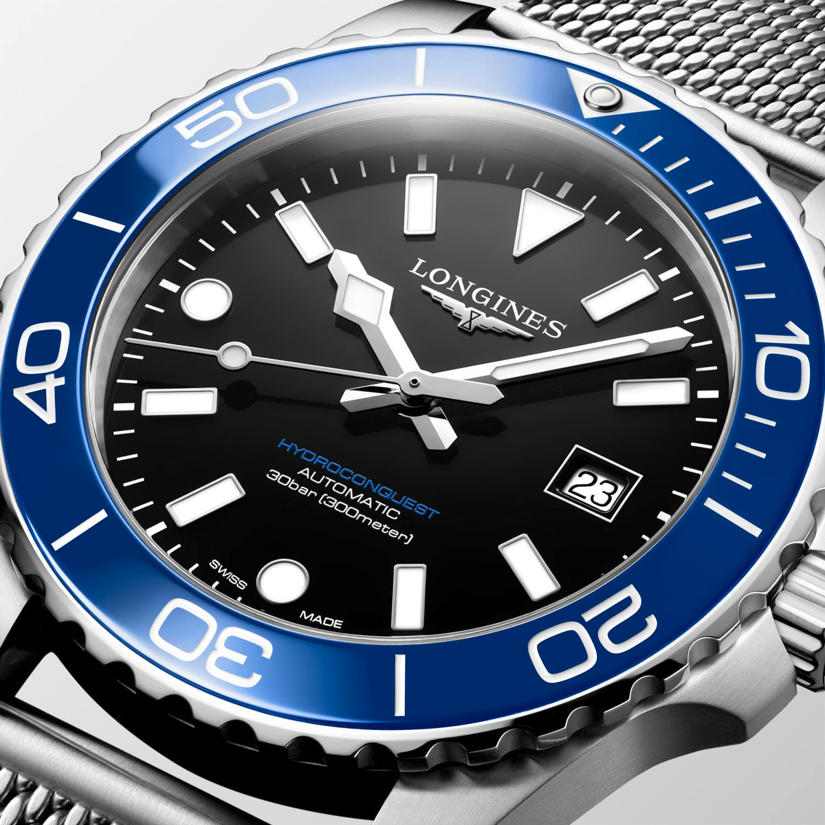 LNGS Hydroconquest 42mm Watch with Black Dial