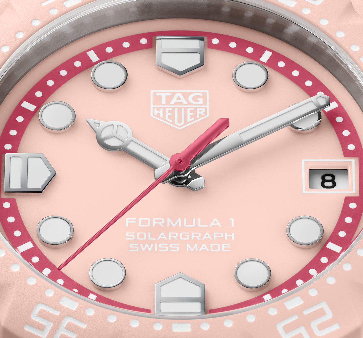 TGHR Formula 1 Solargraph Watch with Light Pink Dial, Limited Edition