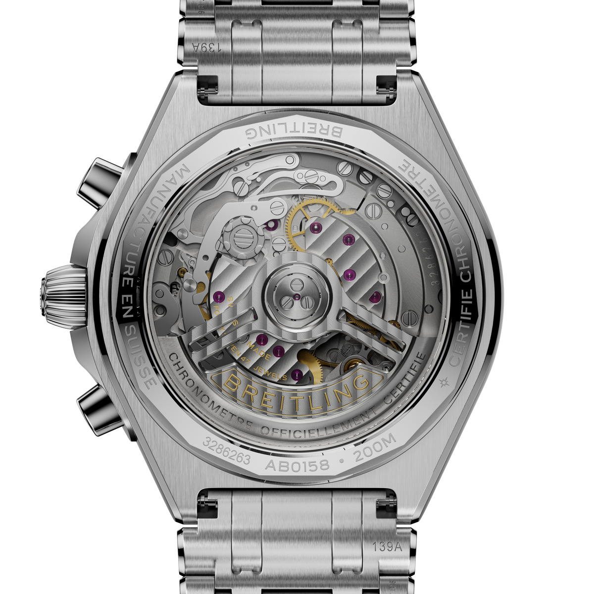 BRT Chronomat B01 Chronograph 42 Watch with White Panda Dial