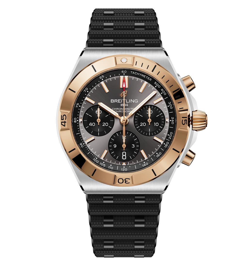 BRT Chronomat B01 Chronograph 42 Watch with Gray Panda Dial