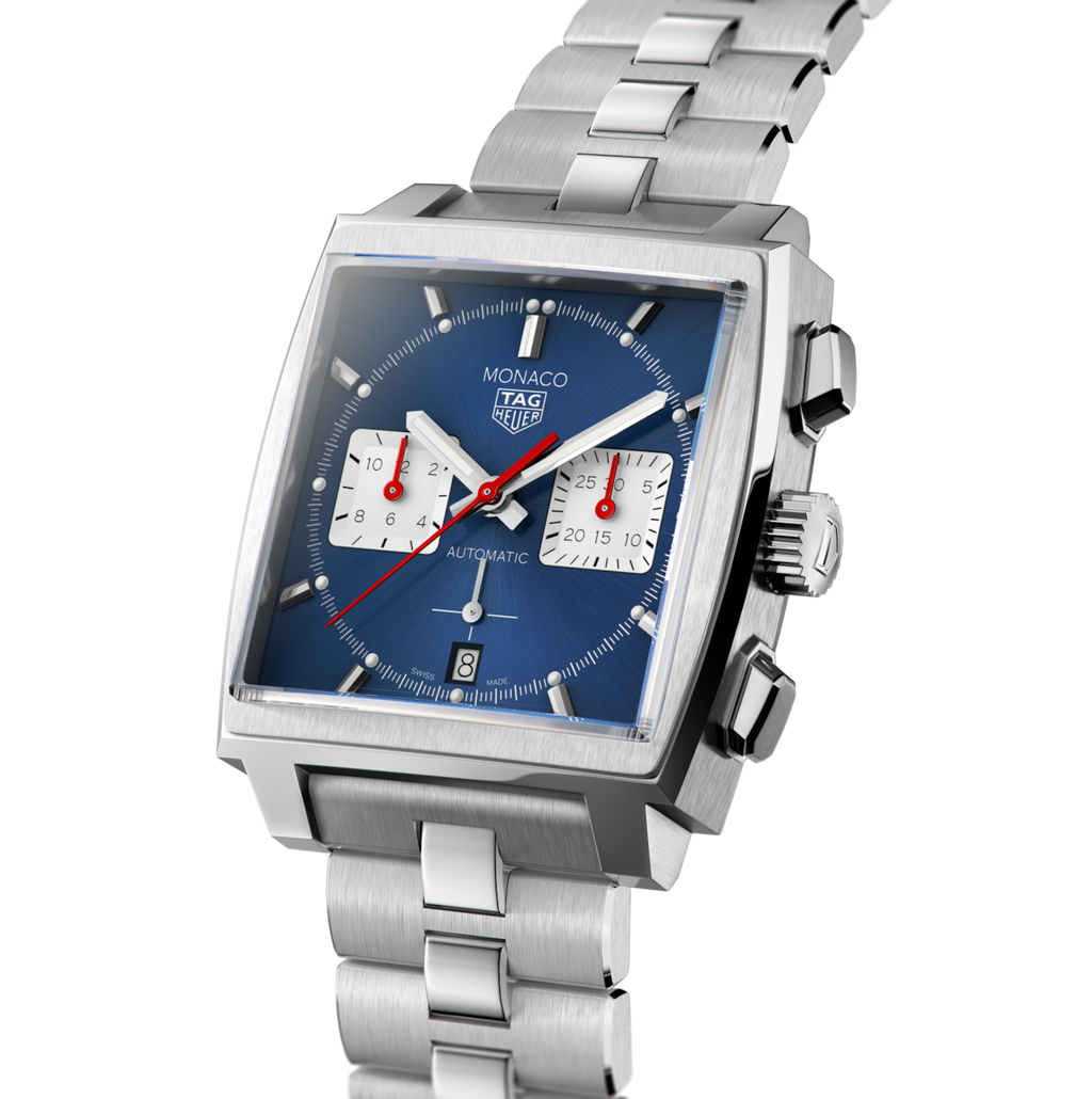 TGHR Monaco Chronograph Watch with Blue Dial