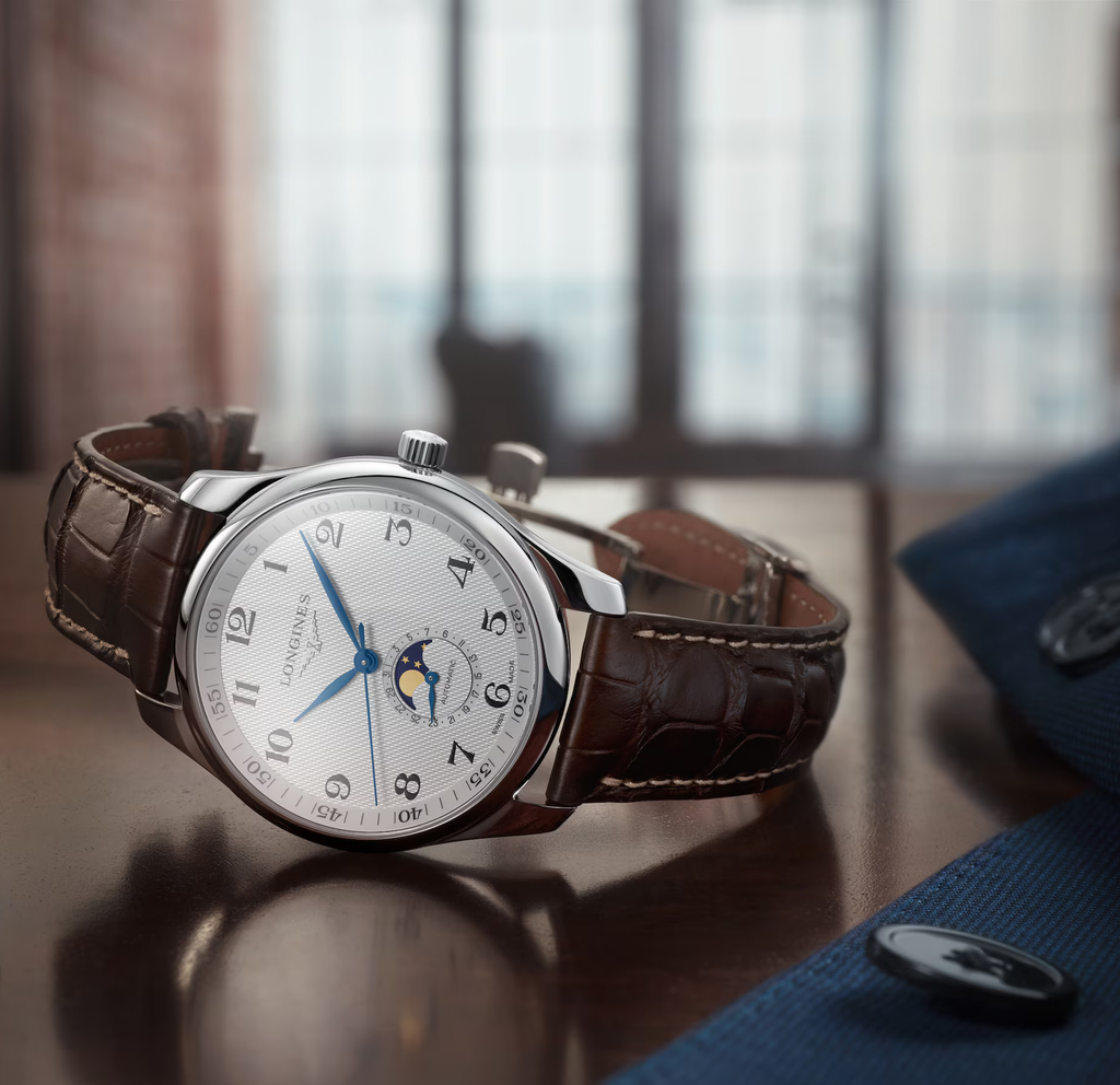 LNGS Master 42mm Watch with Brown Leather Strap