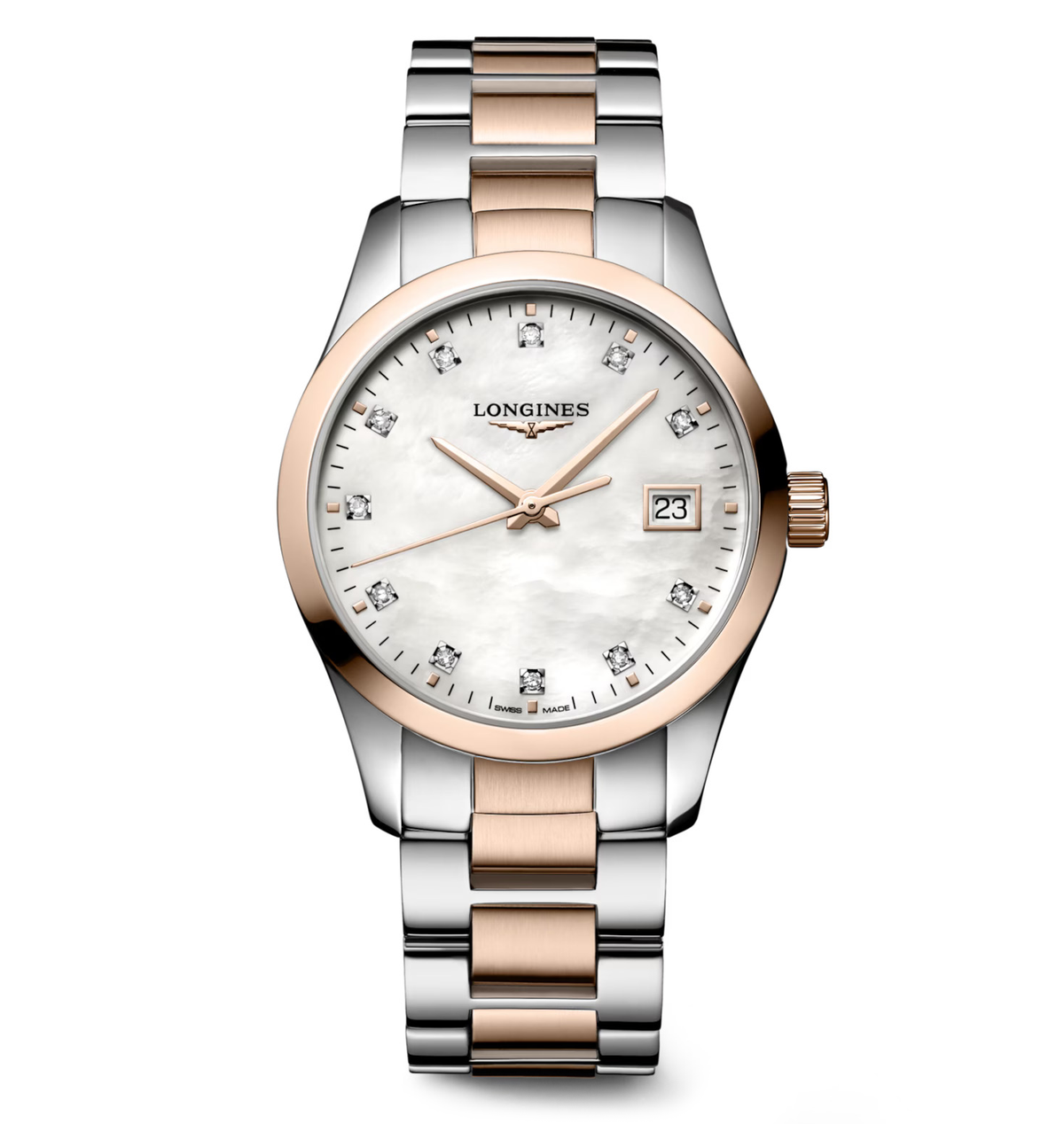 LNGS Conquest Classic 34mm Watch with Mother of Pearl Dial