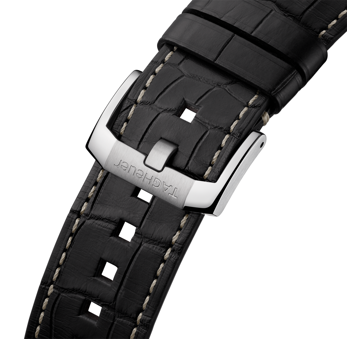 TGHR Autavia Flyback Chronometer Watch with Black Leather Strap