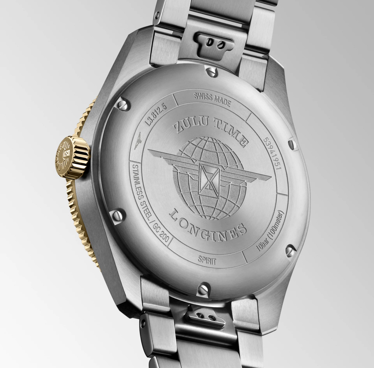 LNGS Spirit Zulu Time 42mm Watch with Stainless Steel Bracelet
