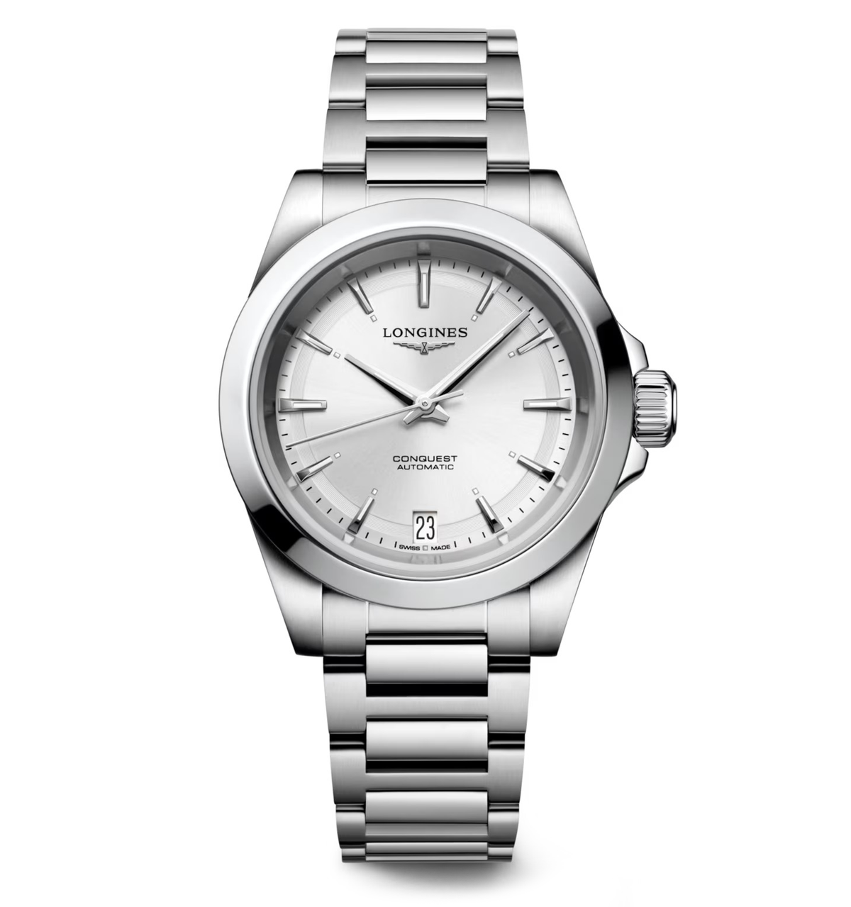 LNGS Conquest 34mm Watch with Stainless Steel Bracelet