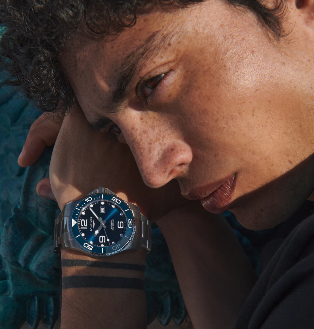 LNGS Hydroconquest 43mm Watch with Sunray Blue Dial