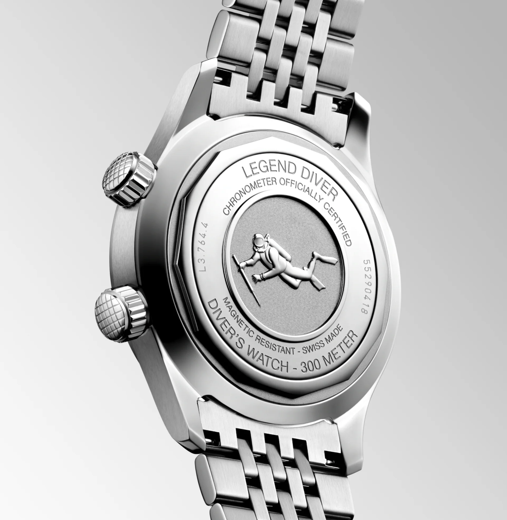 LNGS Legend Diver 39mm Watch with Black Dial