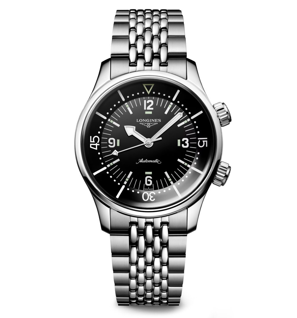 LNGS Legend Diver 39mm Watch with Black Dial