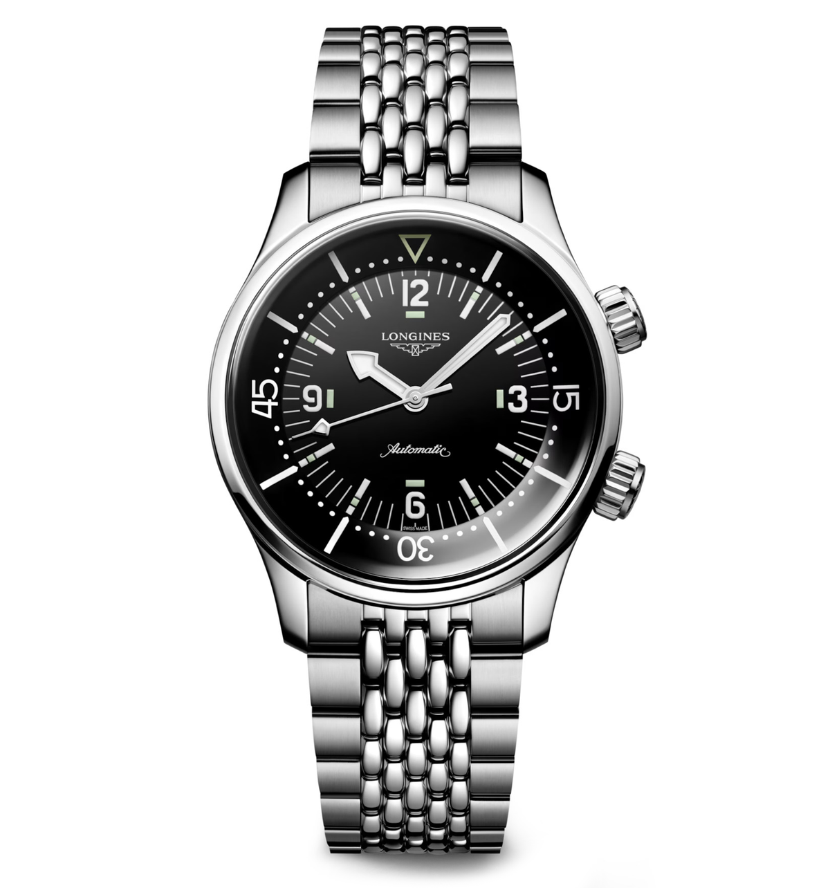 LNGS Legend Diver 39mm Watch with Black Dial