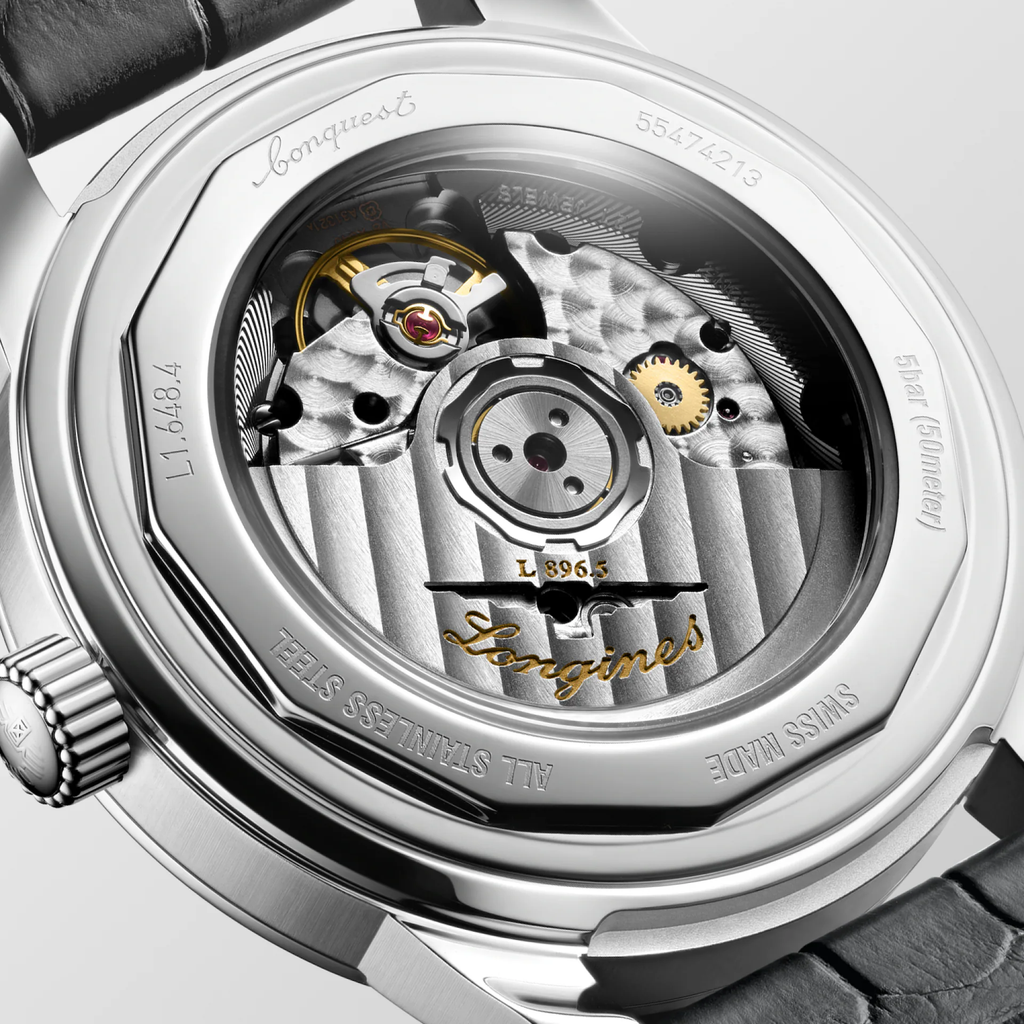 LNGS Conquest Heritage Central Power Reserve 38mm Watch with Gray Dial