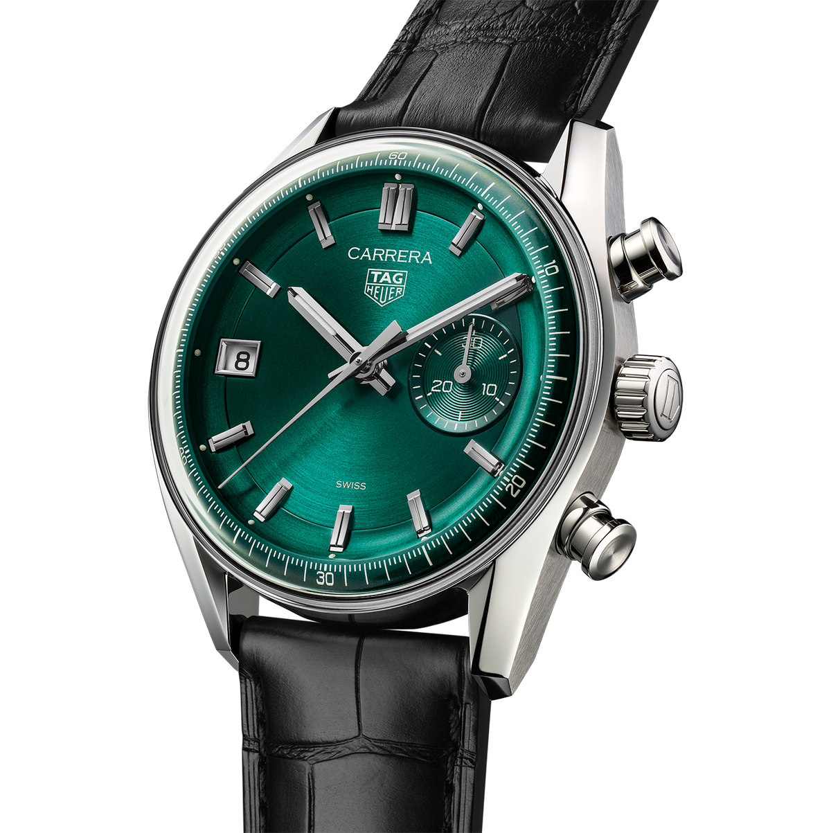 TGHR Carrera Chronograph Watch with Teal Dial