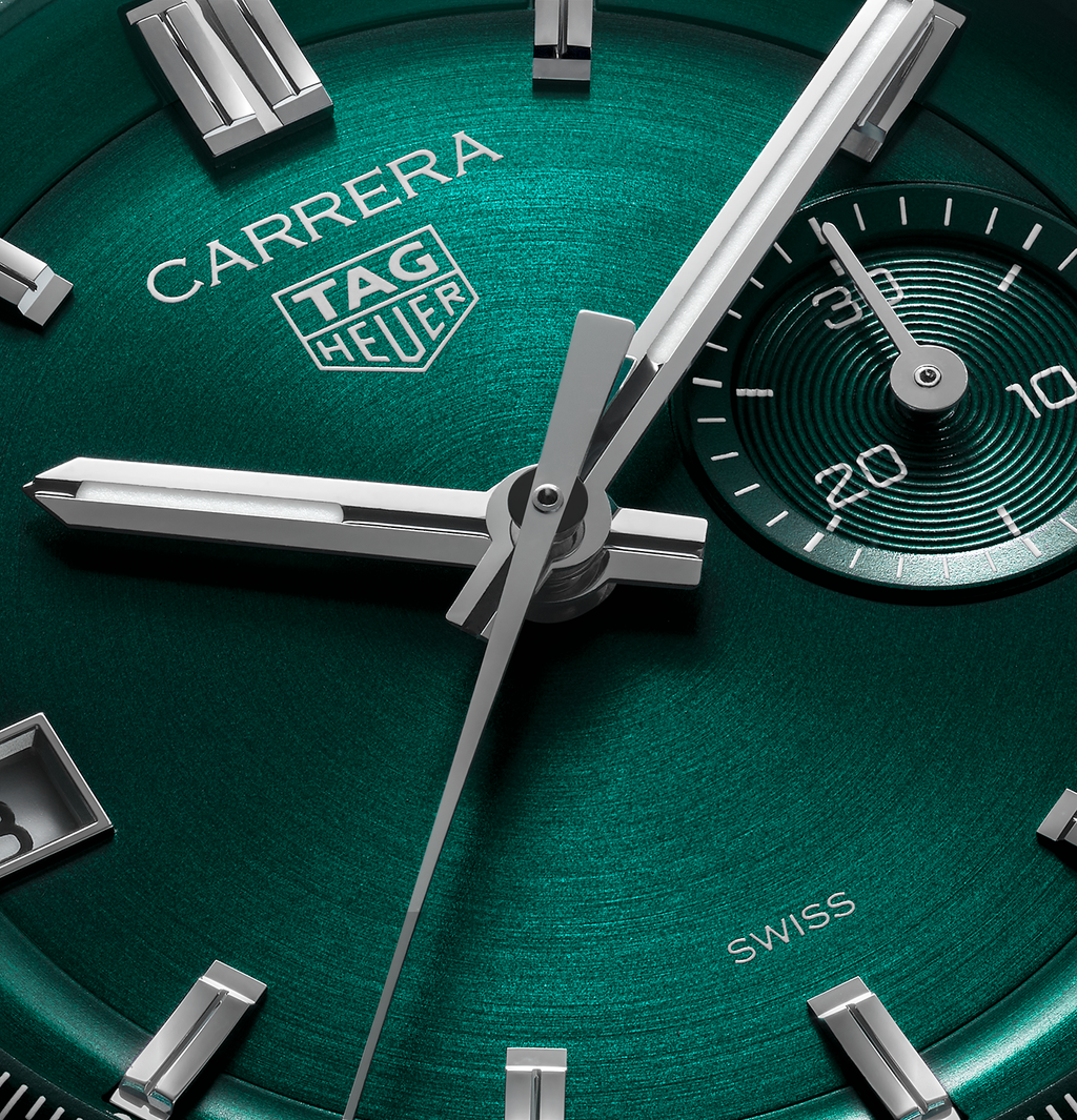 TGHR Carrera Chronograph Watch with Teal Dial