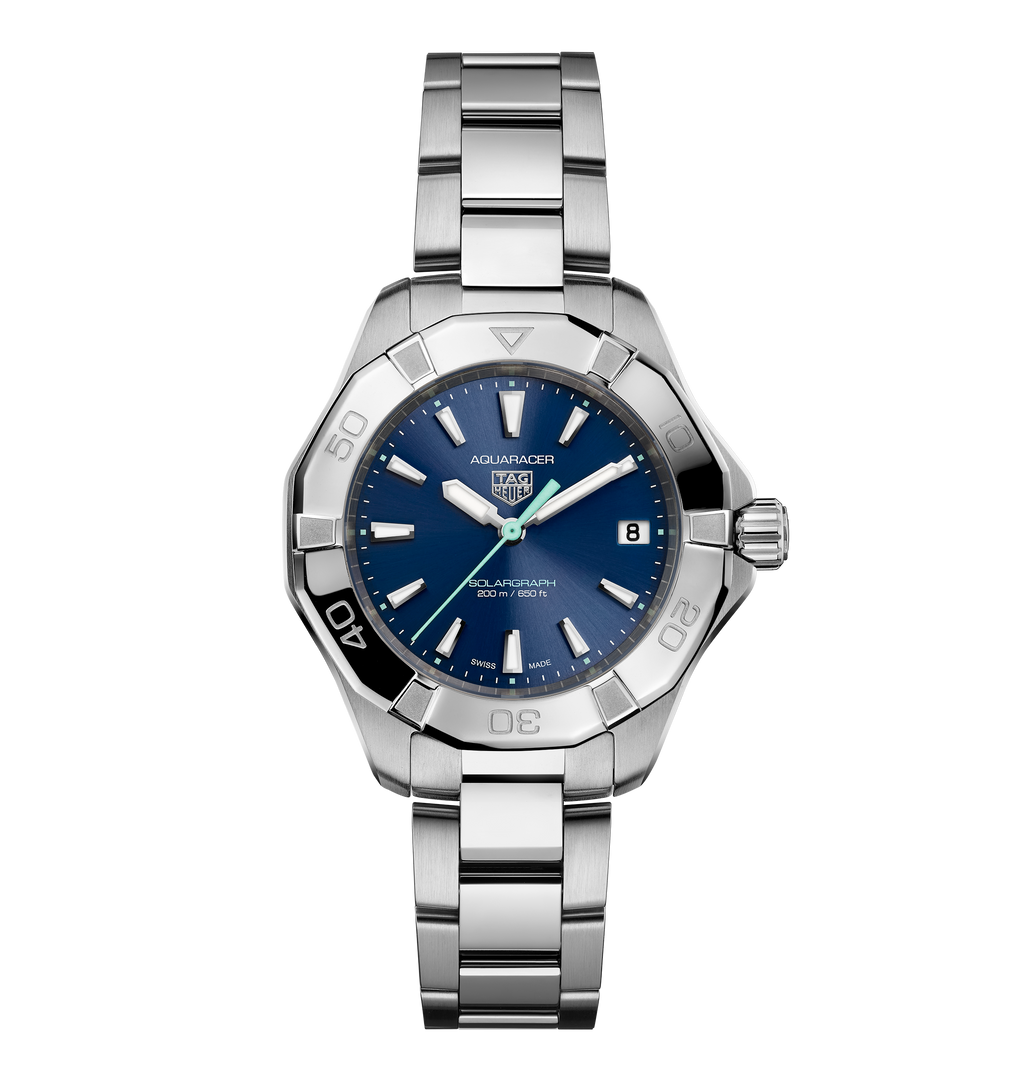 TGHR Aquaracer Professional 200 Solargraph Watch with Blue Sunray Brushed Dial