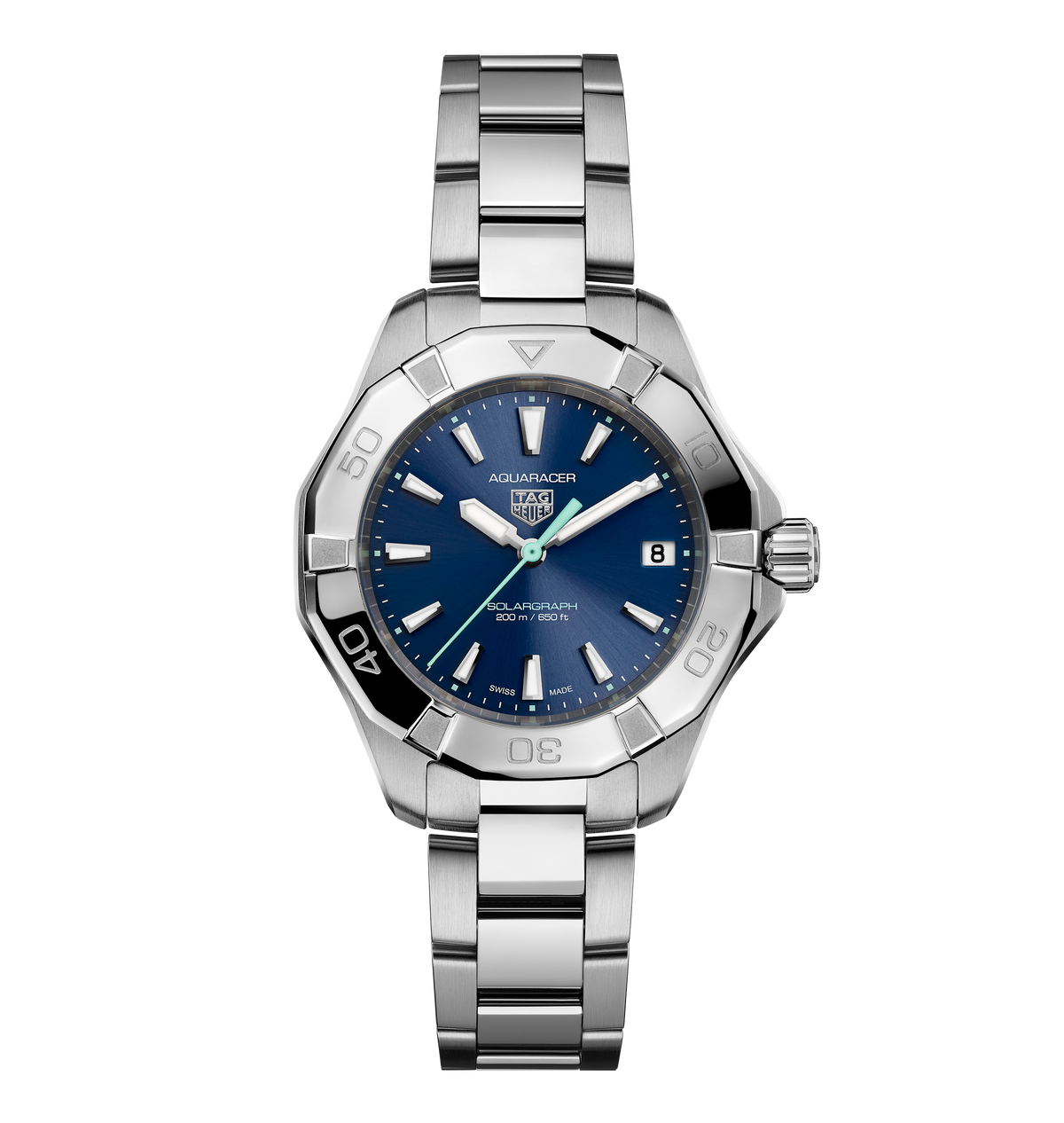 TGHR Aquaracer Professional 200 Solargraph Watch with Blue Sunray Brushed Dial