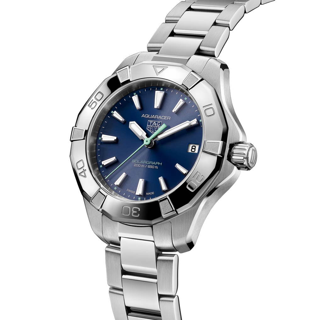 TGHR Aquaracer Professional 200 Solargraph Watch with Blue Sunray Brushed Dial