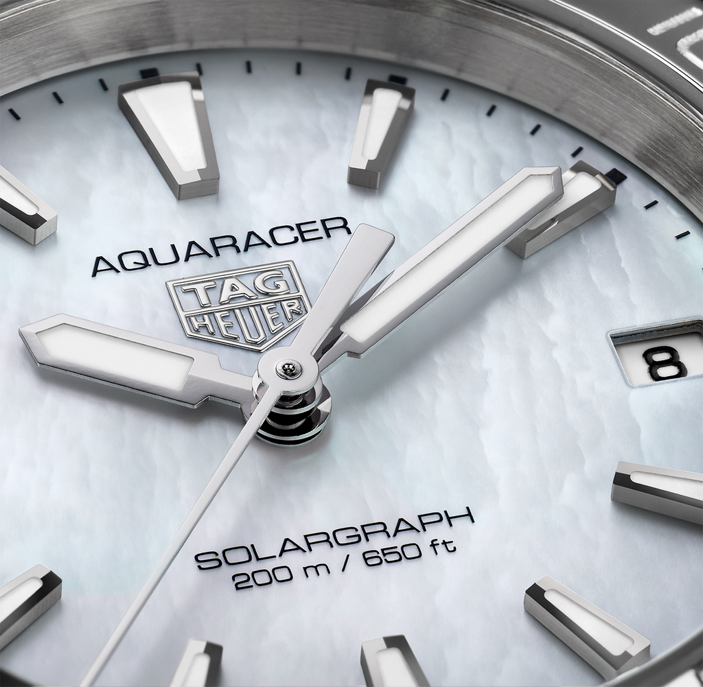 TGHR Aquaracer Professional 200 Solargraph Watch with Mother of Pearl Dial
