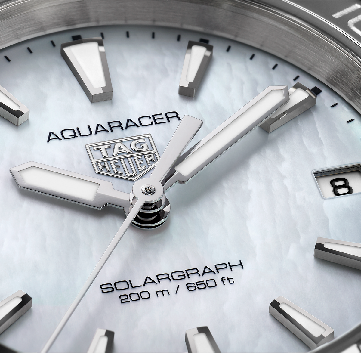 TGHR Aquaracer Professional 200 Solargraph Watch with Mother of Pearl Dial