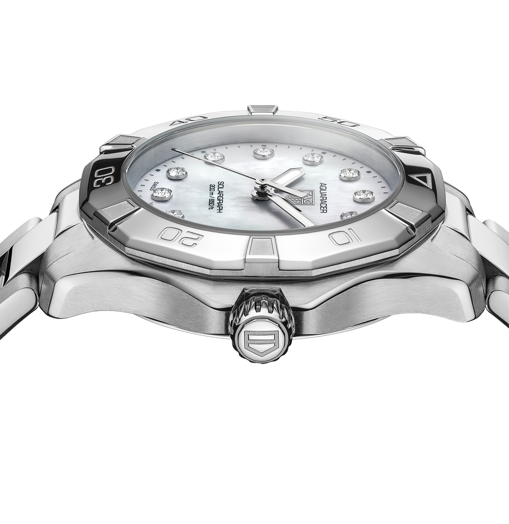 TGHR Aquaracer Professional 200 Solargraph Watch with Diamonds