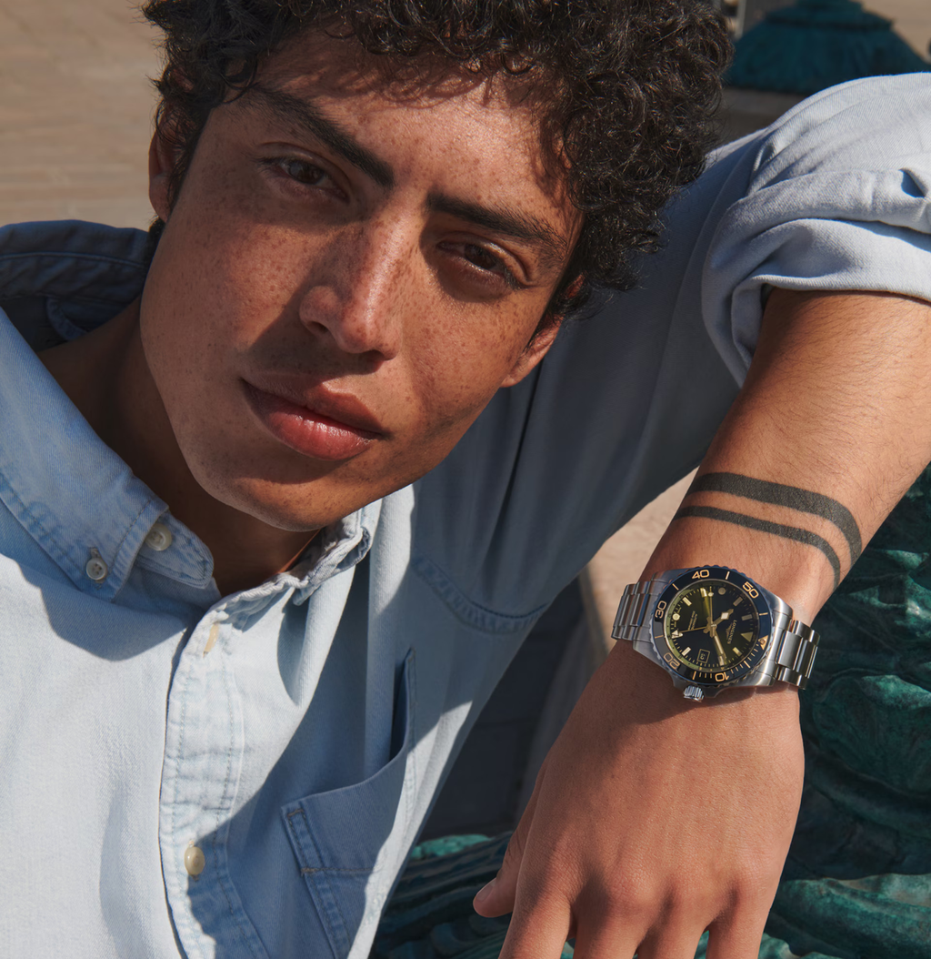 LNGS Hydroconquest 41mm Watch with Stainless Steel Bracelet