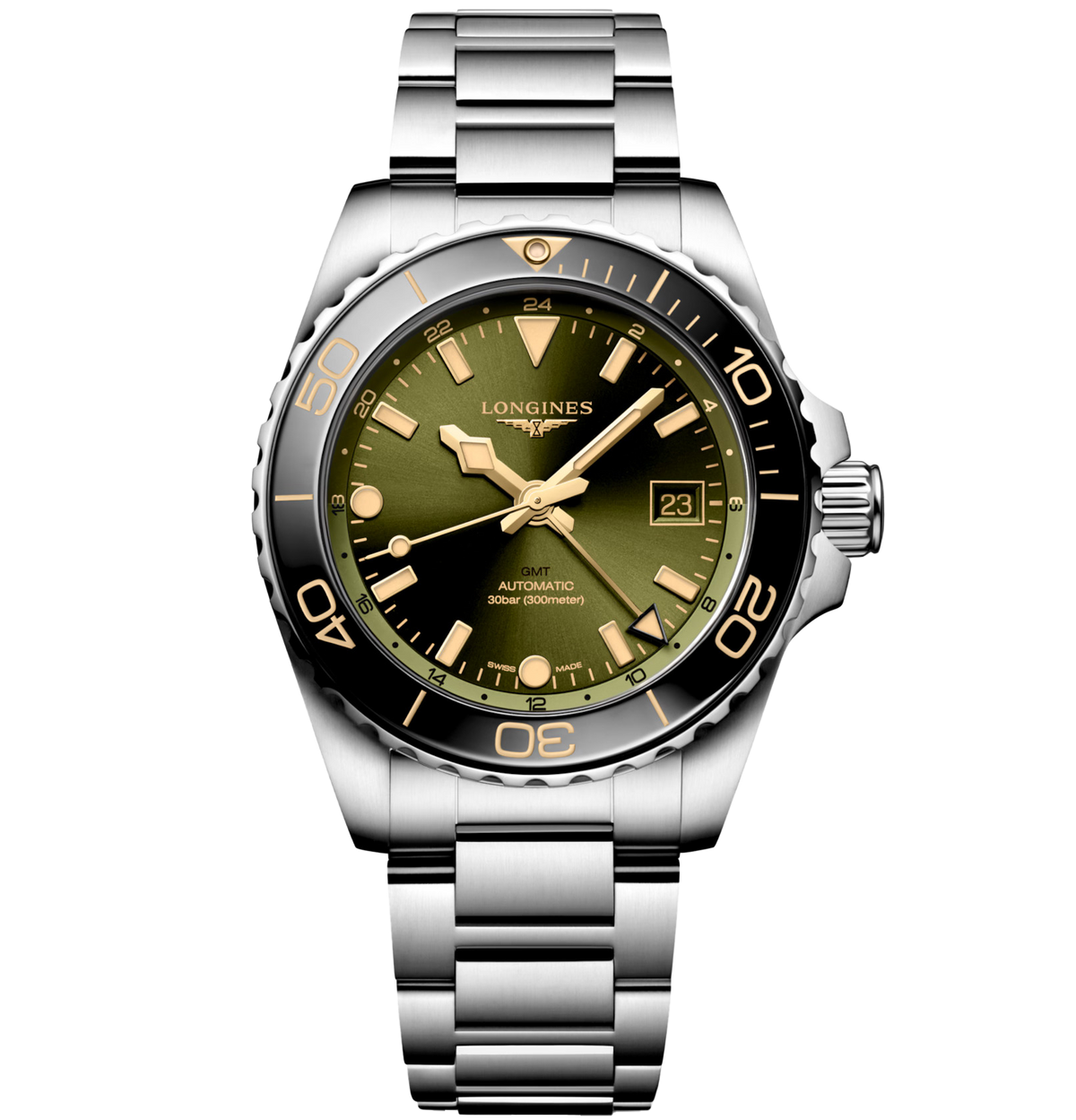 LNGS Hydroconquest 41mm Watch with Stainless Steel Bracelet