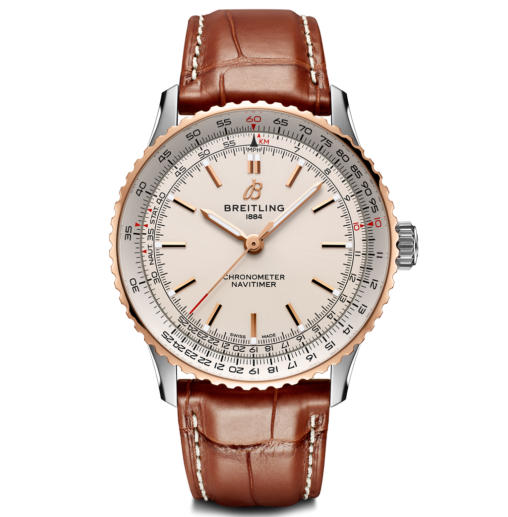 BRT Navitimer Automatic 41 Watch with Brown Leather Strap