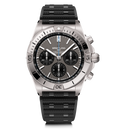 BRT Chronomat B01 42 Watch with Black Rubber Rouleaux Strap